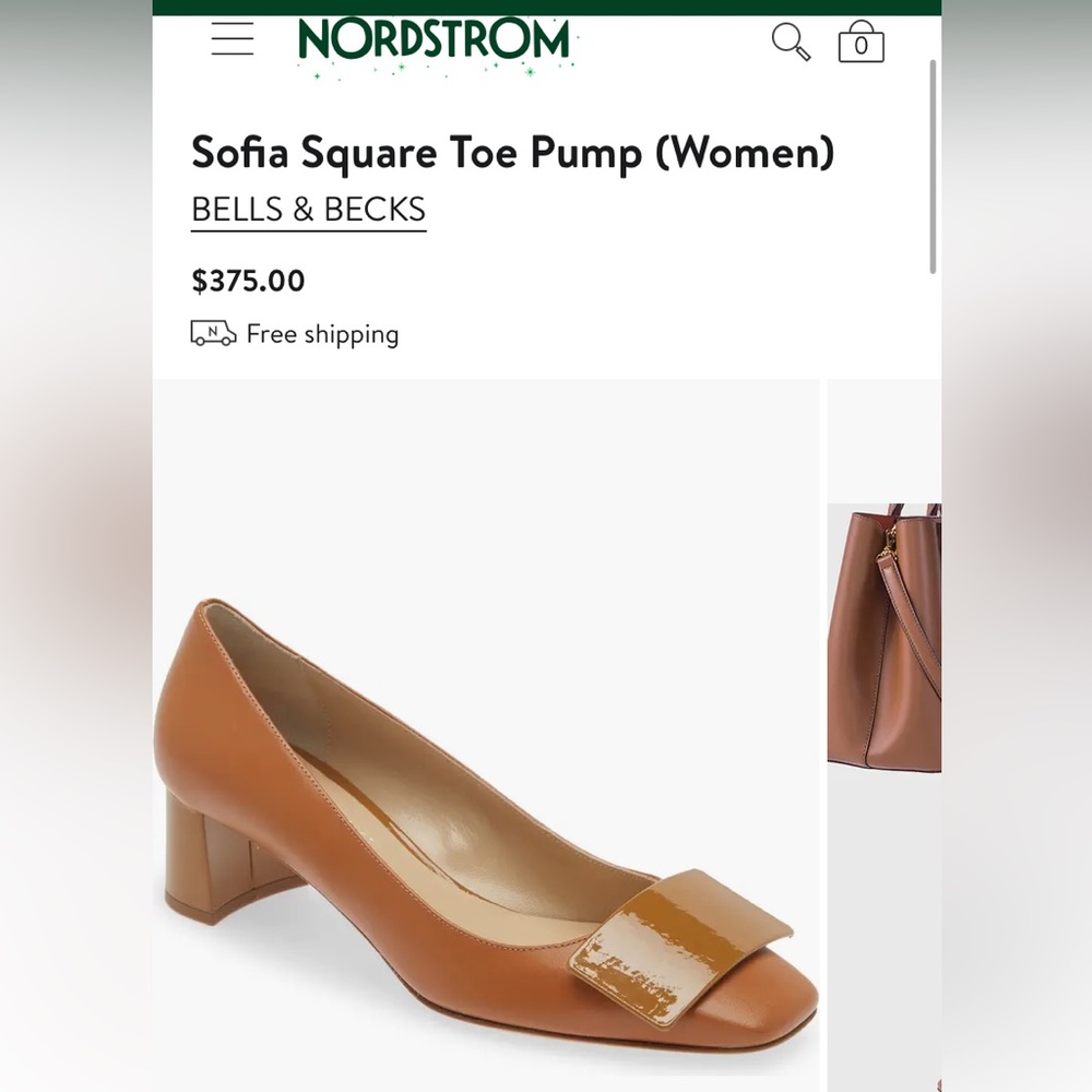 Sofia Square Toe Pump in Brown